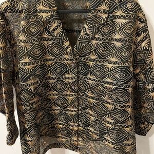 Chico's Blouse/Jacket 3/4 Sleeve, 100% Silk, Size XL